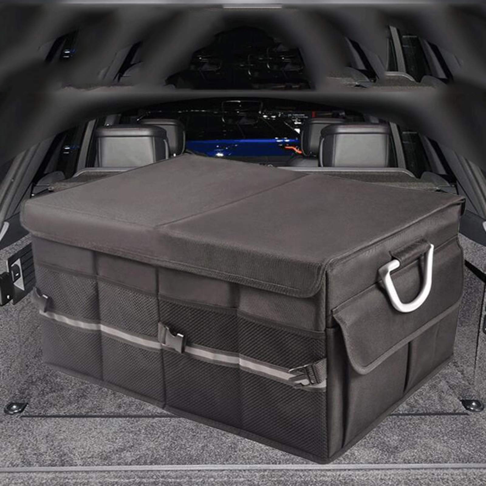 Bolsas Organizadoras para Maletero De Coche Alta Capacidad Plegable Organizadores De Maletero Impermeables Caja De Almacenamiento para Vehículos De Viaje Volumen 60l,Black