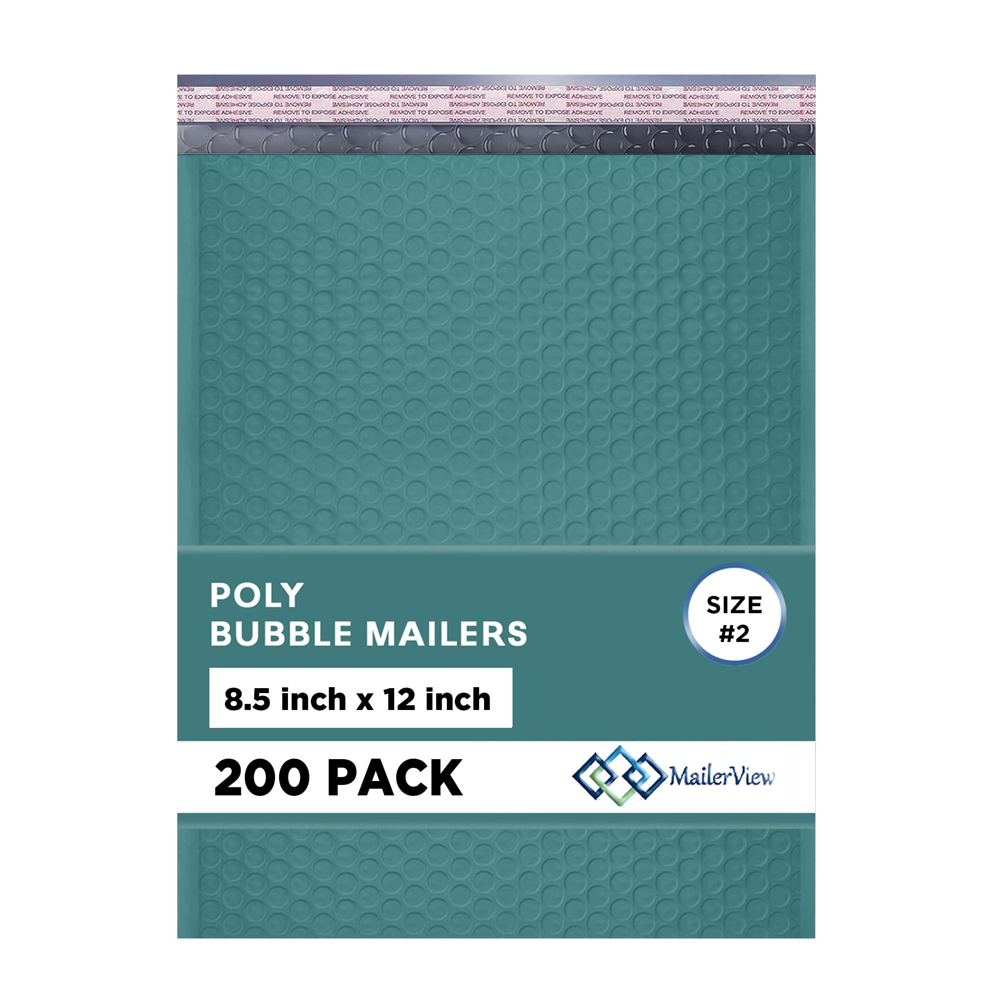 Green Poly Bubble Mailers 8.5x12 inch #2 | Self Seal Padded Envelopes | Cushioned Bubble Mailer | Usable Size 8.5x11 | Water Proof | Lightweight