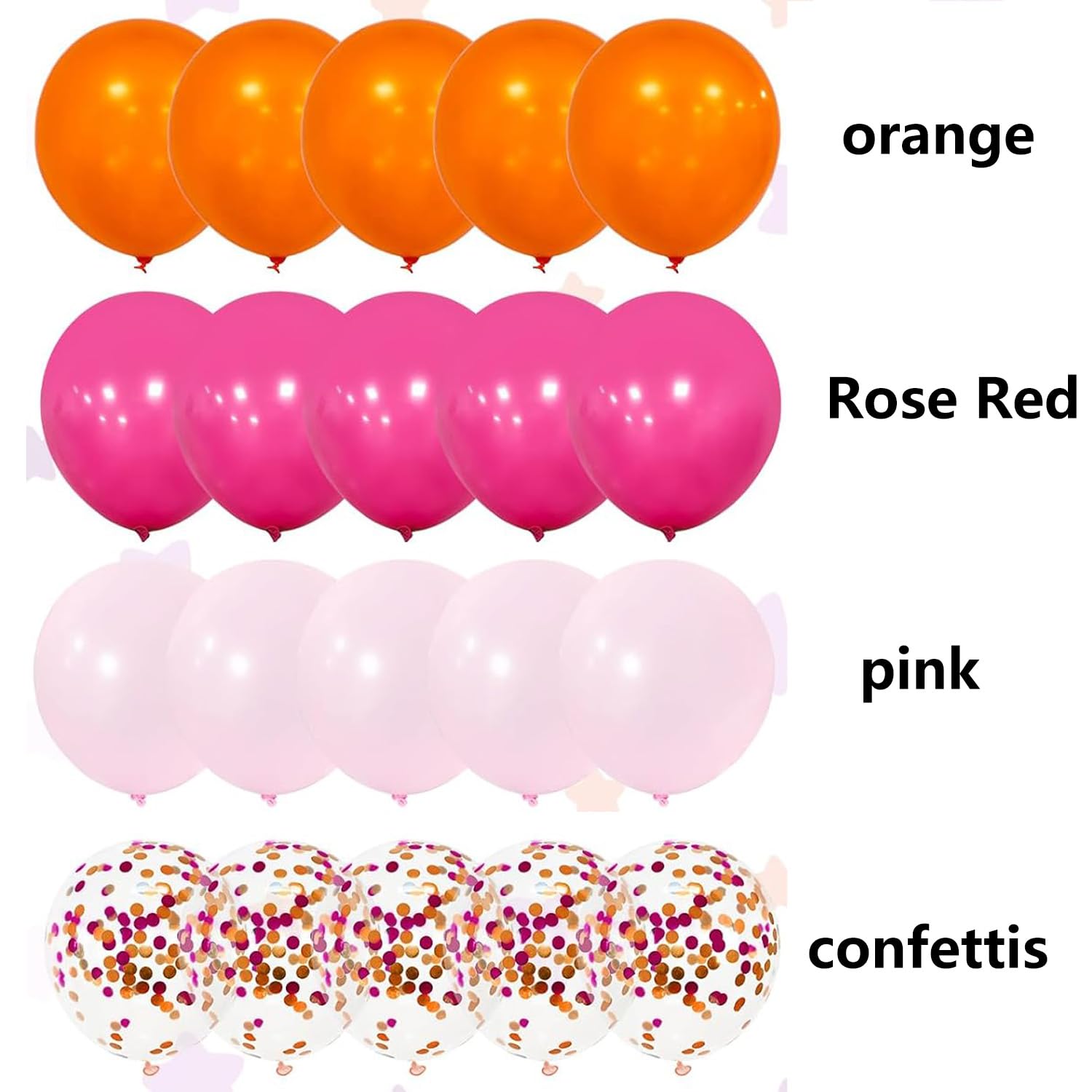 50pcs Pink and Orange Balloons 12 inch Helium Latex Balloons Suitable for Festivals Carnival and Parties, 12 inches - Image 2