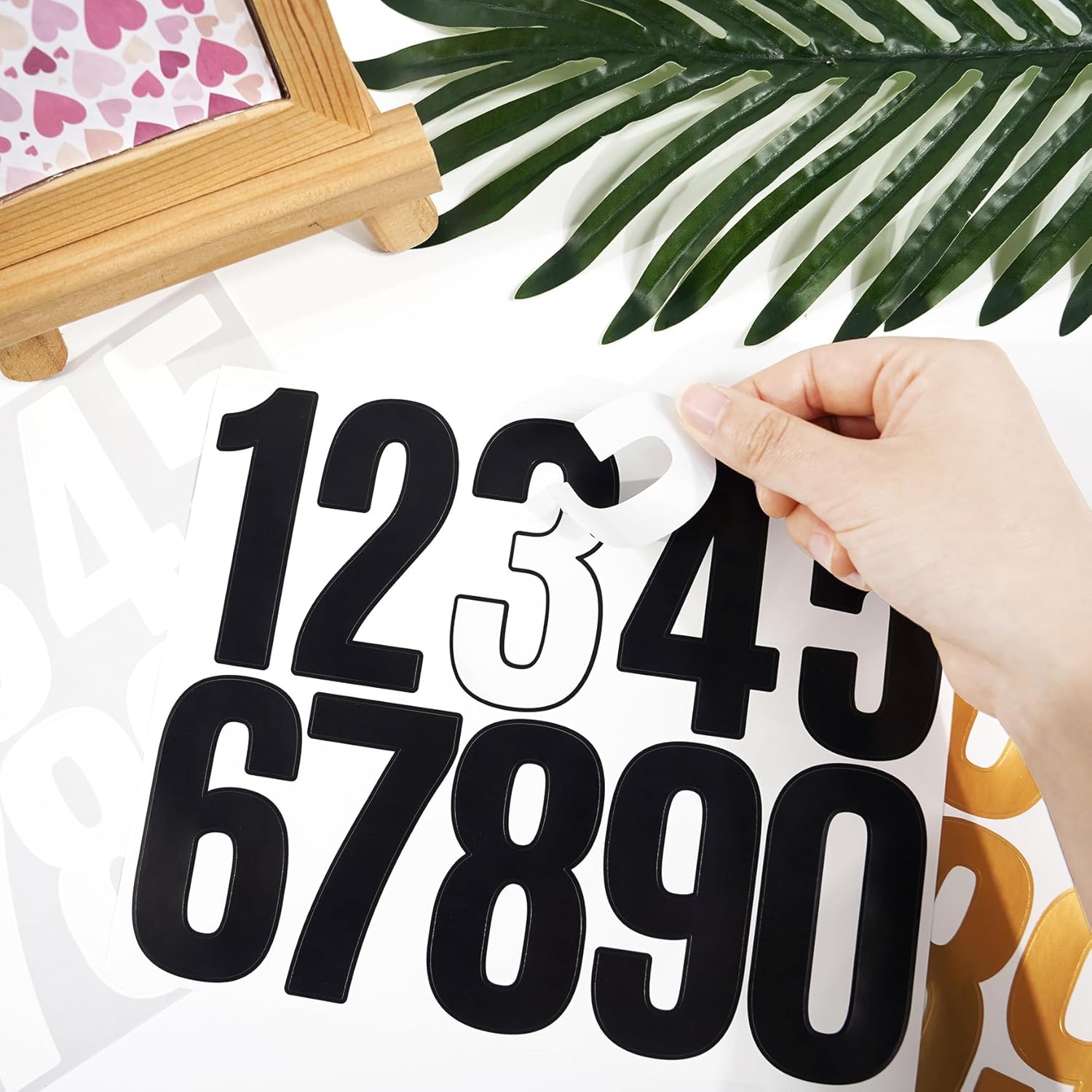 Letter Stickers 6 Sheets Black Vinyl Waterproof Address Numbers, 4 inch, Minimalist Style, Ideal for Mailbox, Bedroom, DIY Crafts