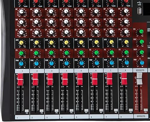 Miniatura 4 de Mezclador de audio de 8 canales Consola de tablero de sonido Consola de mezcla DJ Consola de mezcla en vivo estéreo dedicado Bluetooth Live Studio