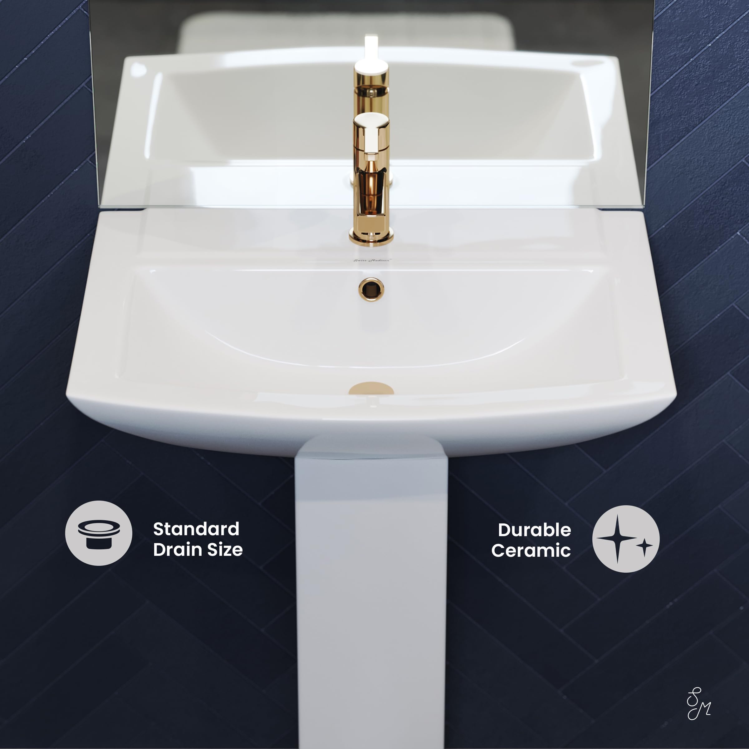 Swiss Madison Well Made Forever SM-PS306 Pedestal Bathroom Sink