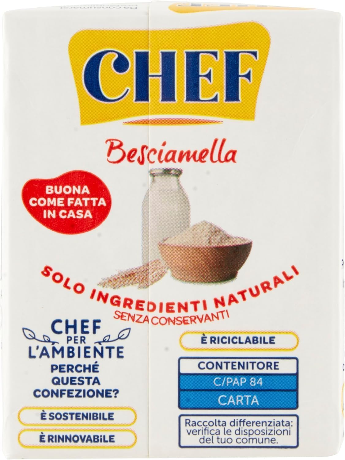 Parmalat Chef Besciamella, Salsa Besciamella Classica, Confezione da 10 x 200 ml, Solo Ingredienti Naturali, + portachiavi italy shop service
