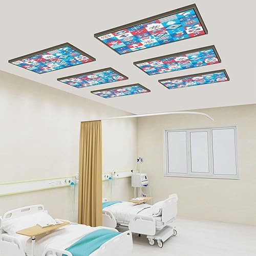 Miniatura 5 de AT5ZR4PD Fundas decorativas de luz fluorescente para aula, oficina, escuela, Navidad, símbolos geométricos, Papá Noel, ciervos, pan de jengibre,