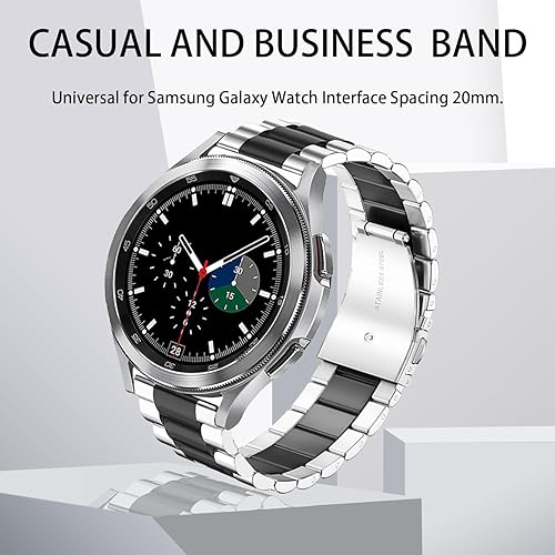 Vista 40 de GOLDTOLUCK Stainless Steel Band Compatible with Samsung Galaxy Watch 8 7 6 5 4 Classic FE Pro 40mm 44mm 46mm 43mm 47mm 45mm 42mm 20mm Men Women Negro