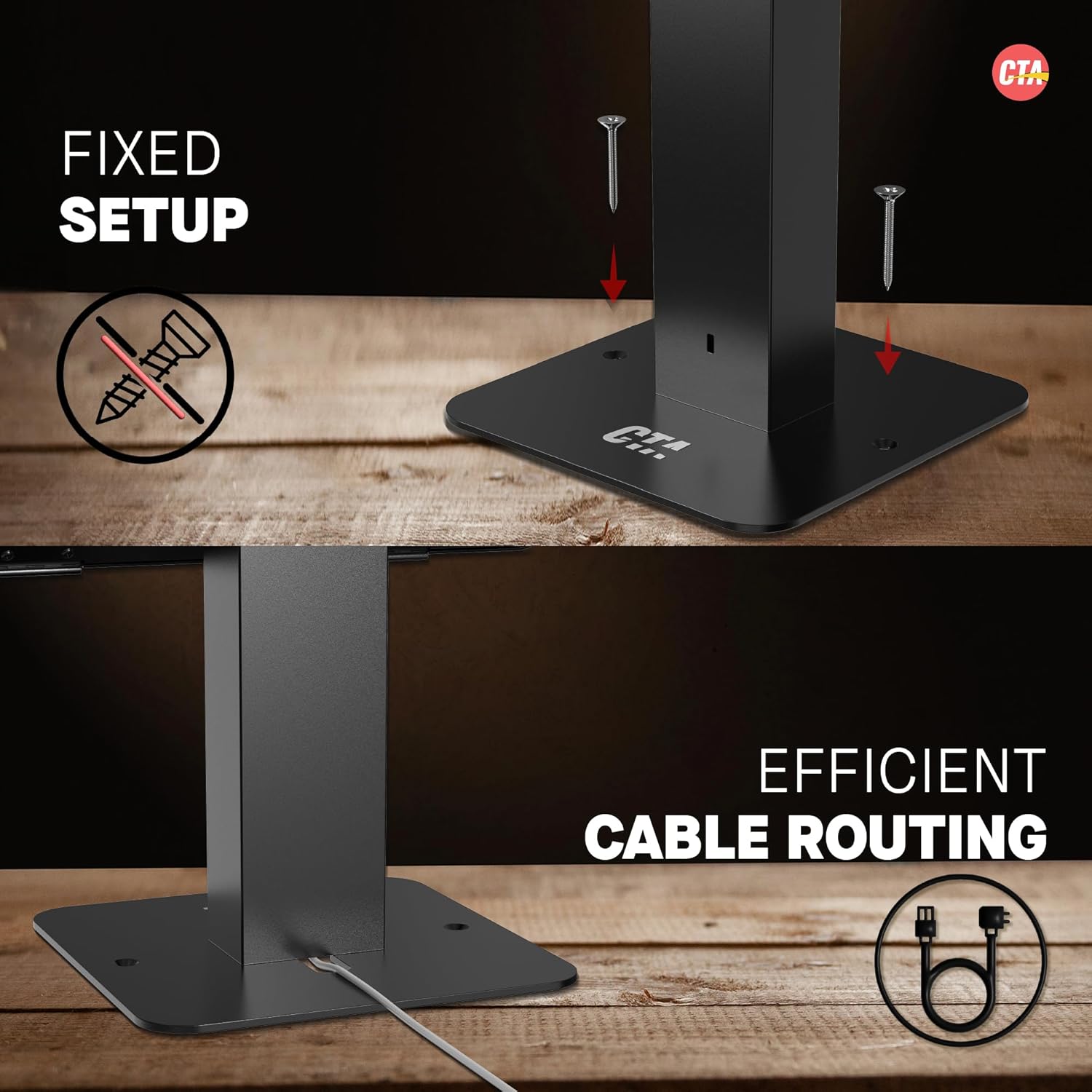 Sleek Rotating POS Desk Mount with Security Enclosure for iPad 10th Gen A16, iPad Air 11" M3 & M2, Pro 11", Galaxy Tab A7 & More - Black (PAD-RSDMB)
