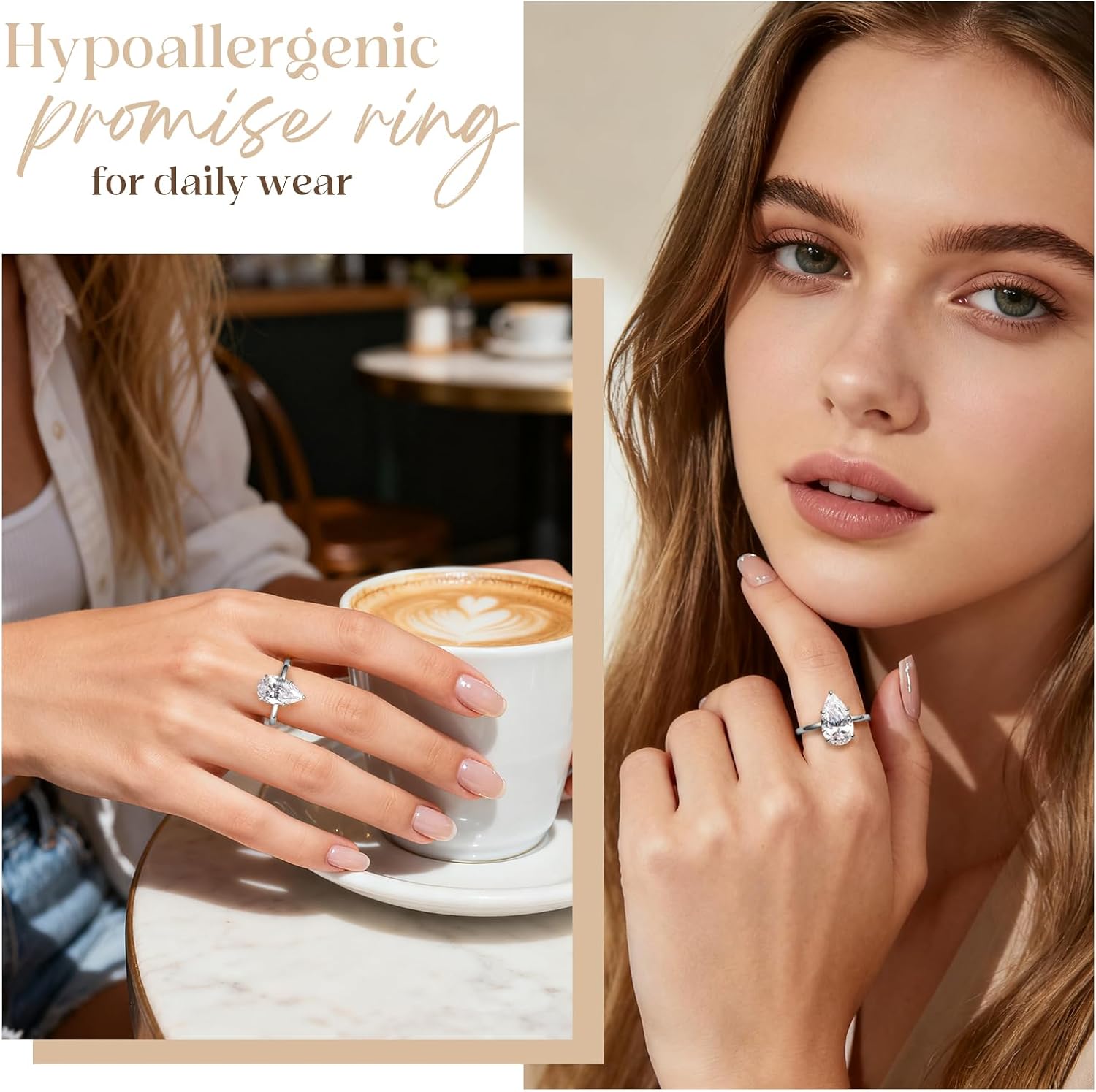 5.0CT Elongated Pear Shaped Engagement Women Ring,Wedding Promise Cubic Zirconia Band, 14K Gold/White Gold Plated Simulated Diamond Rings Size 5-9 - Image 5