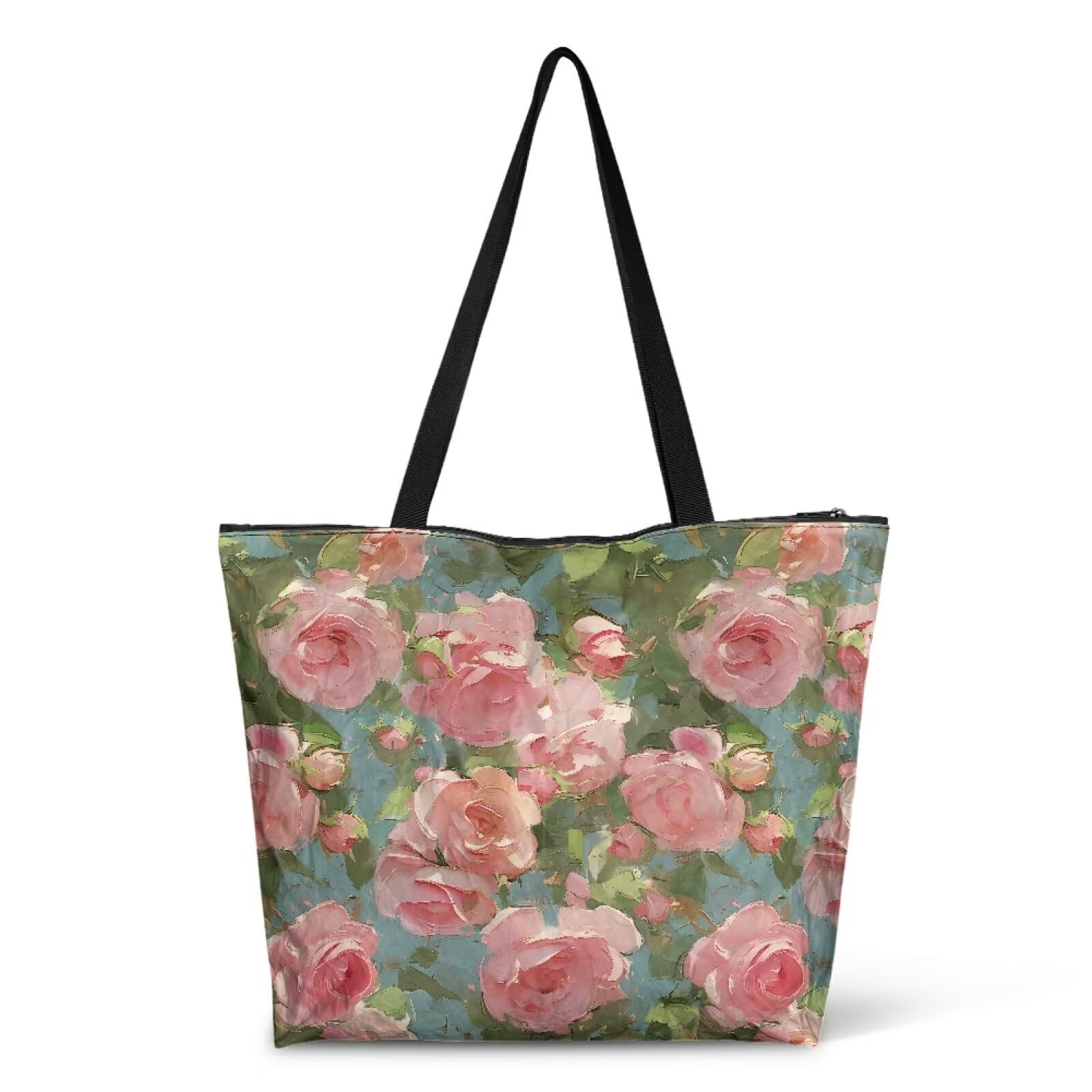 Art Lover Zippered Tote Bag Waterproof Large Work Tote Bags, Artwork Women's Purse Handbags Travel Totes