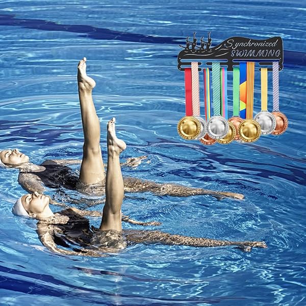 SUPERDANT Porte-Médaille de Natation Synchronisée Présentoir de Médailles de Fer de Natation Crochet de Médaille Crochets Muraux en Fer Noir pour Porte-Médaille - 3