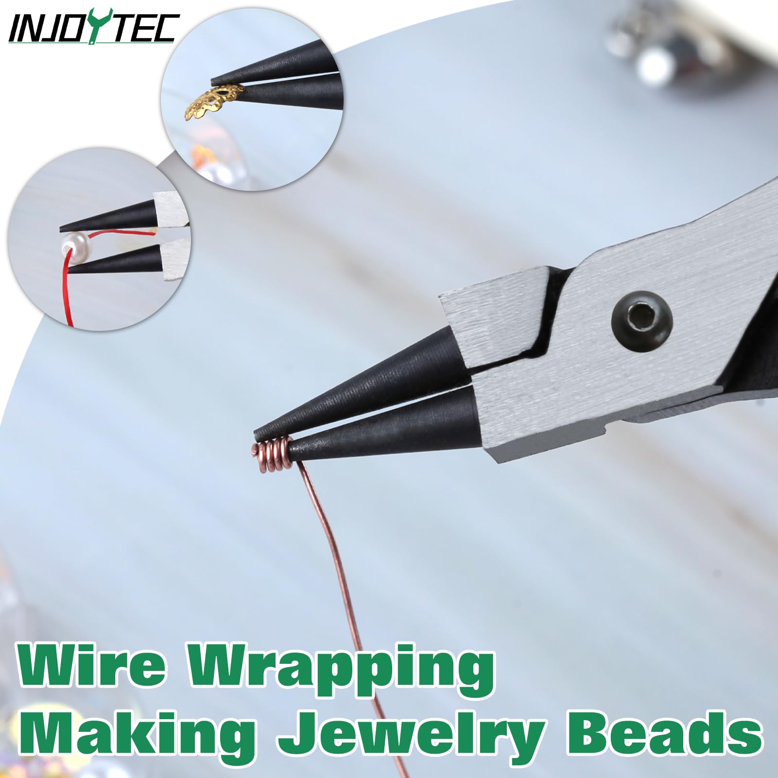 INJOYTEC Mini Round Nose Pliers Wire Looping Pliers Wire Bending Pliers for Bending Shaping Wires Micro Round Pliers for Jewelry Making Beading Repair Supplies and Crafting - Image 4