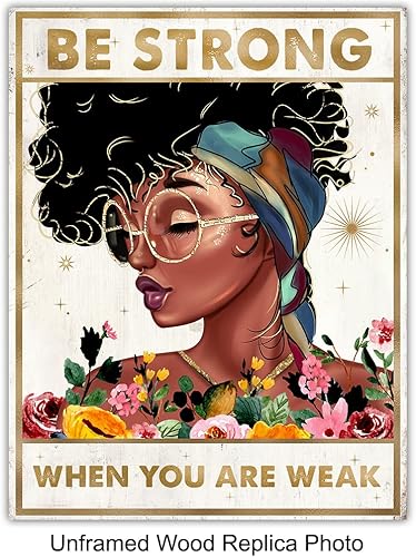 Miniatura 2 de African Americans Black women Wall Art - Be Strong Motivational poster - Positive Quotes Saying - Black Art - Motivational Wall Decor -