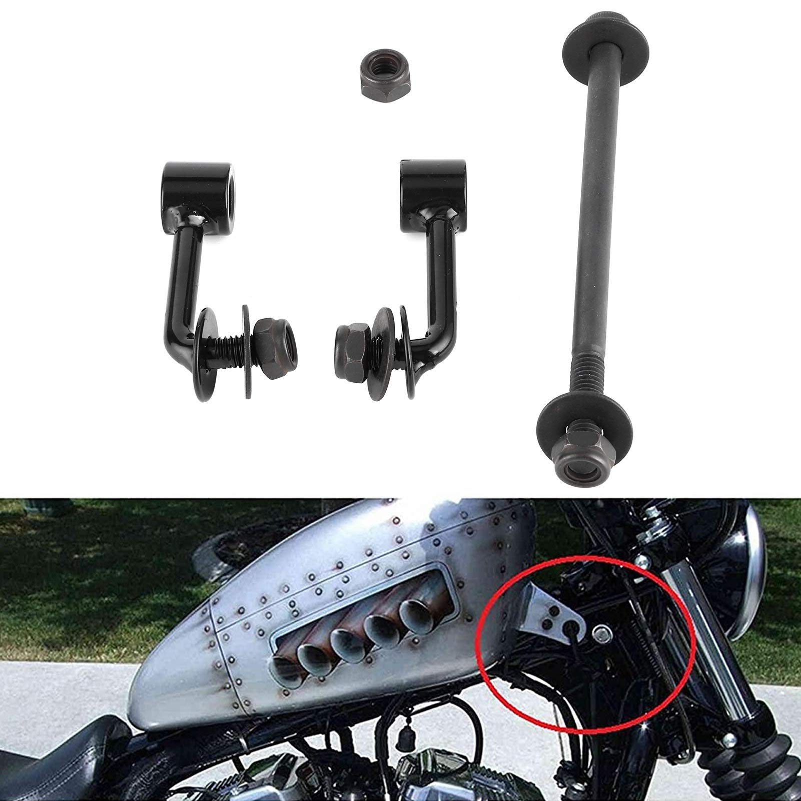 TOPINCN Sollevatore del Serbatoio del Gas, Riser del Serbatoio di Alta qualità, Kit di Sollevamento del Serbatoio del Gas Facile da installare, Resistente per Moto Custom 883/72/48 Nero