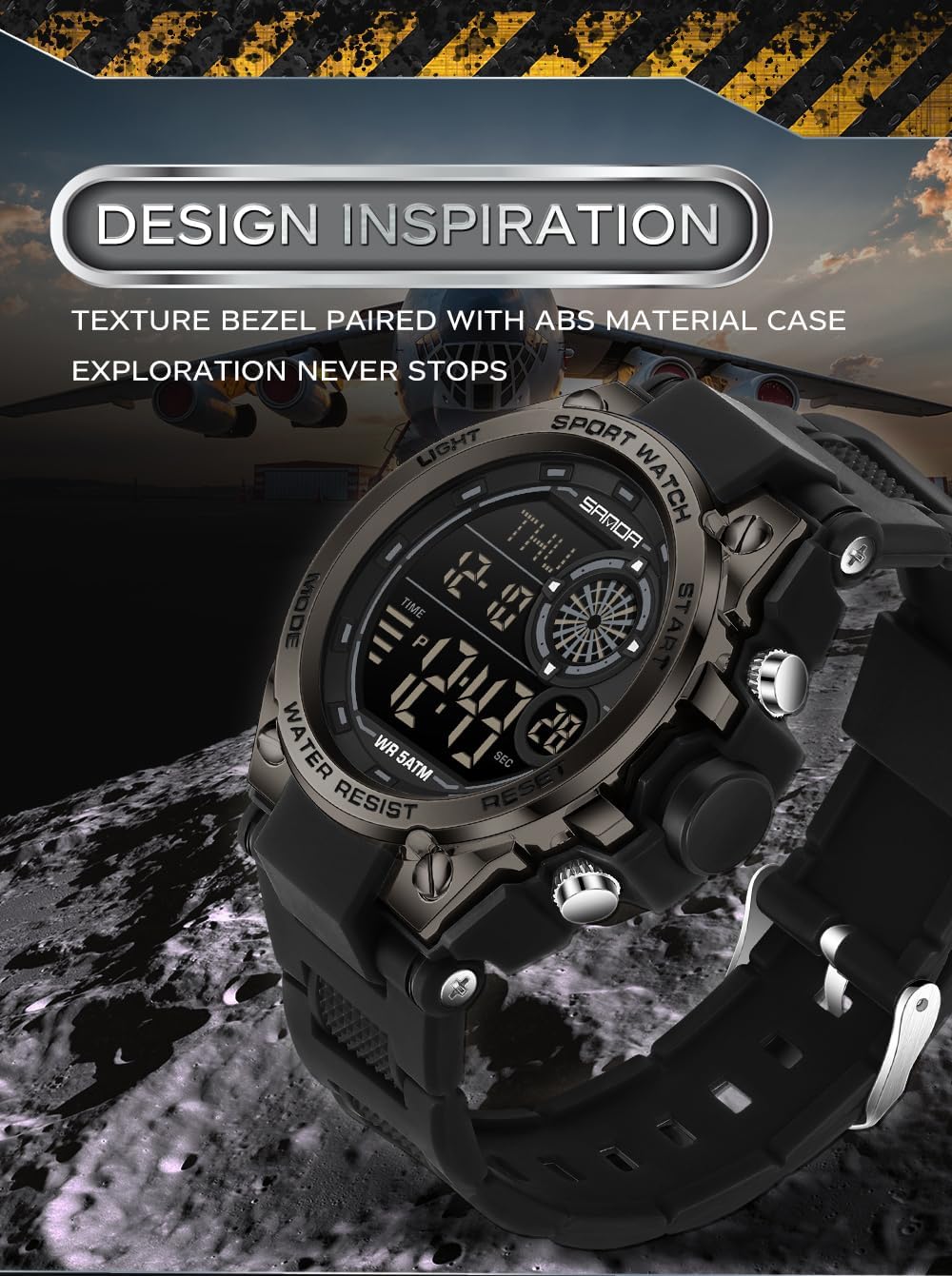 FANMIS Men's Watches Sport Outdoor Waterproof Military Watch Multi Function Tactical Digital Led Electronic Wristwatch Date Large Face Alarm Stopwatch Countdown for Men - Image 5