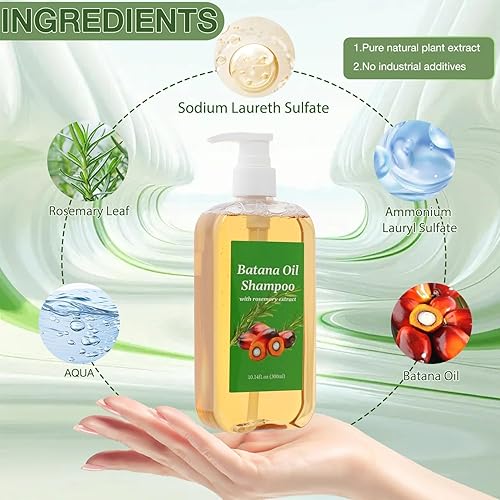 Miniatura 7 de Batana - Champú de aceite, romero y batana para crecimiento natural del cabello para adelgazar el cabello, pérdida de cabello orgánico para mujeres,