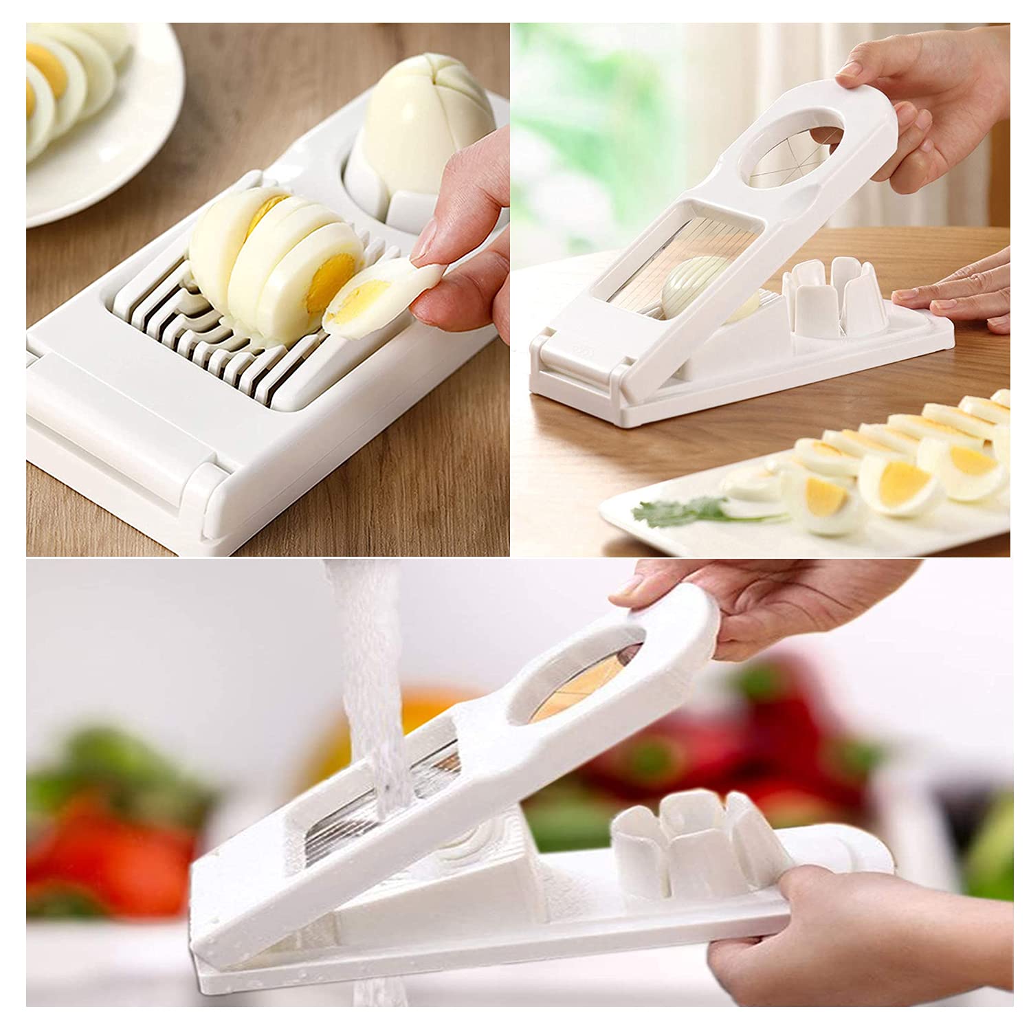 Multifunctionele Handsnijder - Eiersnijder Gekookte Eierensnijder Aardbeiensnijder Kleine Kiwi Fruitsnijder Bananensnijder Thuiskeuken Essentiële