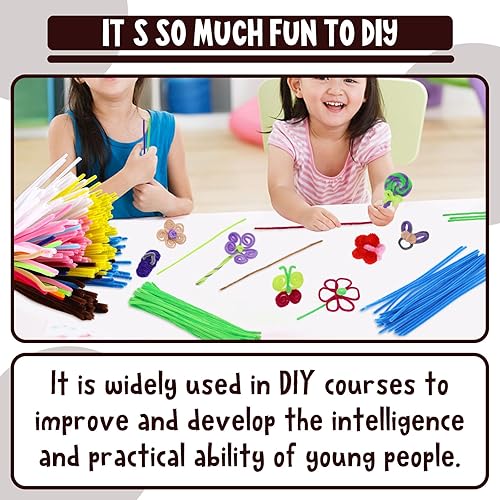 Vista 13 de 150 limpiadores de tuberías blancos – Limpiadores de tuberías de felpilla para proyectos de arte y manualidades Blanco a