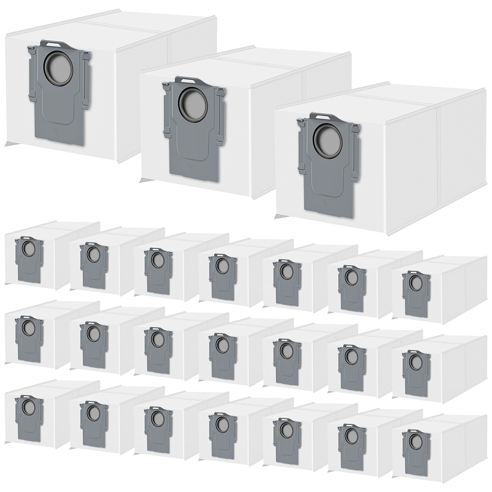 24 Pack Dust Bags for Roborock QV 35A/Saros 10R/Qrevo S Pro Robot Vacuum