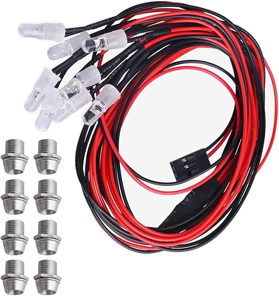GTIWUNG 2 Stück Modellbau Rundumlicht 4,8-6Volt in Gelb (Größe 15x9mm),Rundumleuchte,Warnleuchte,RC Car LED Licht Stirnlampe Blinklampe RC Zubehör für 1/14 RC Auto Tamiya RC Truck - 4