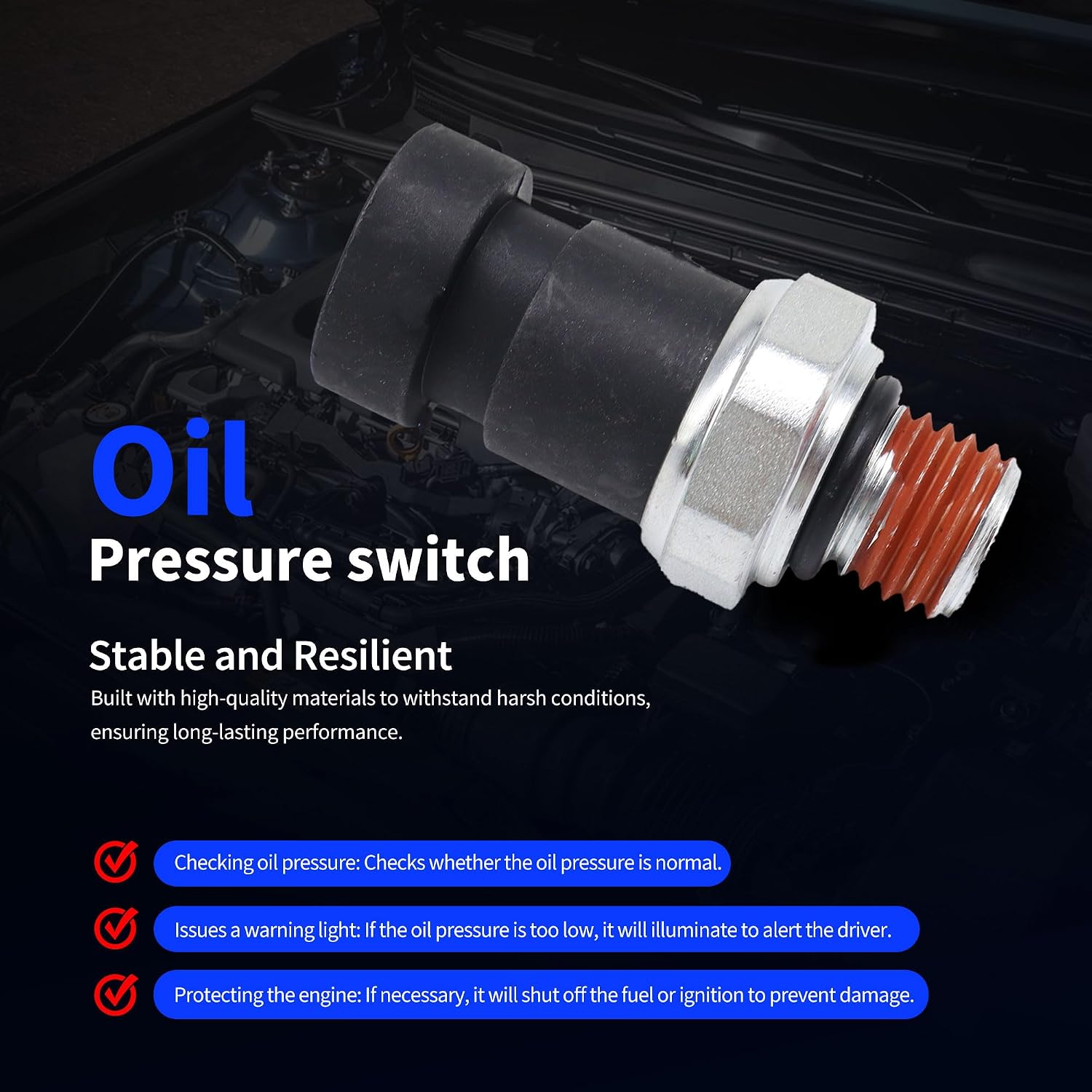 Oil Pressure Sensor Switch Sending Unit Compatible with Chevy Colorado Equinox Trailblazer Malibu Impala & GMC Envoy Canyon & Buick Lacrosse Enclave Rainier & Cadillac SRX # D1843A 12635957 12570964
