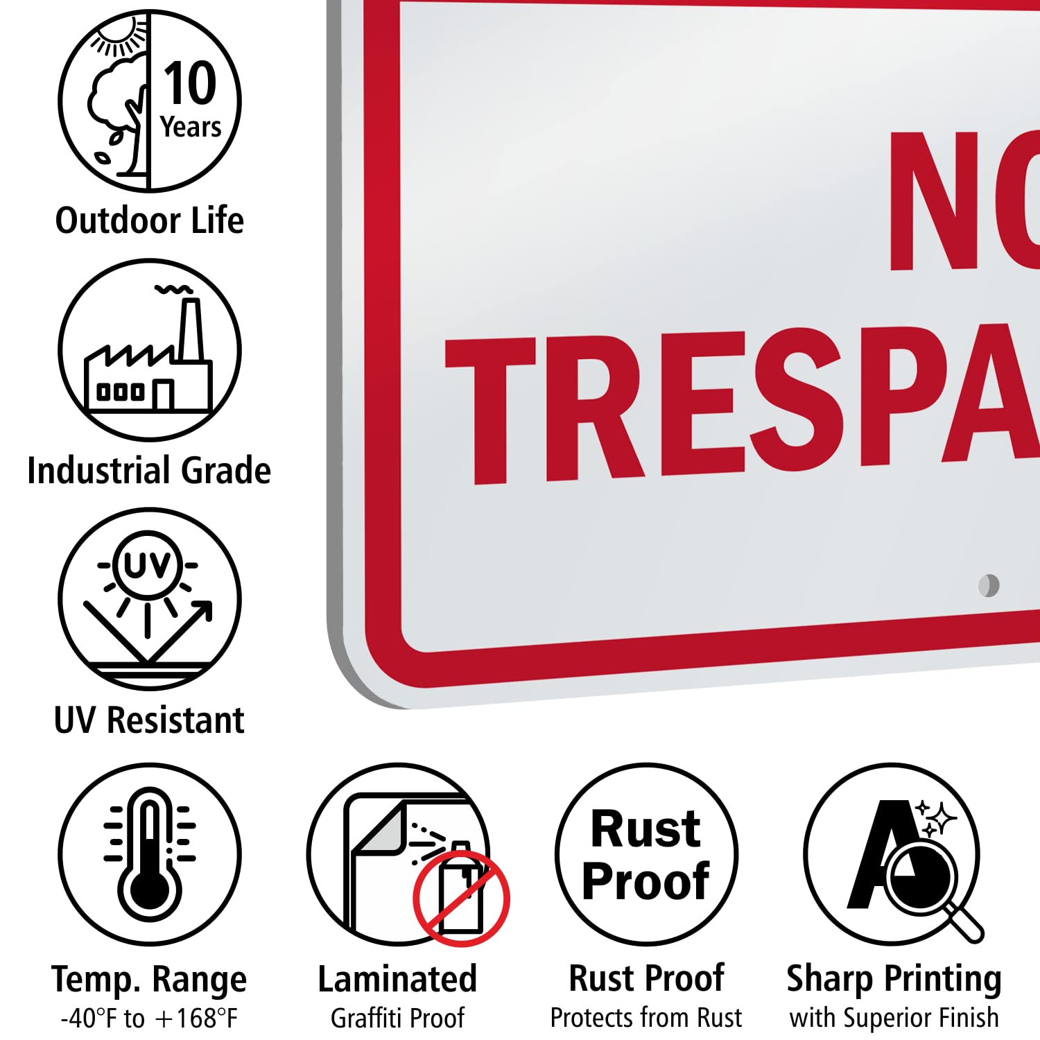 SmartSign Panneau officiel Alabama « Private Property - No Trespassing » | 45,7 x 61 cm en aluminium
