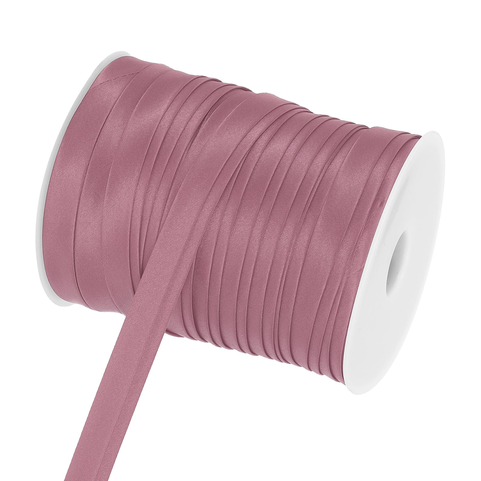 sourcing map Double Fold Bias Tape for Sewing, 3/4 Inch x 55 Yards Satin Bias Binding Tape Continuous Bulk for Quilting Binding Seaming Hemming Fabric Piping DIY Craft, Dusty Rose