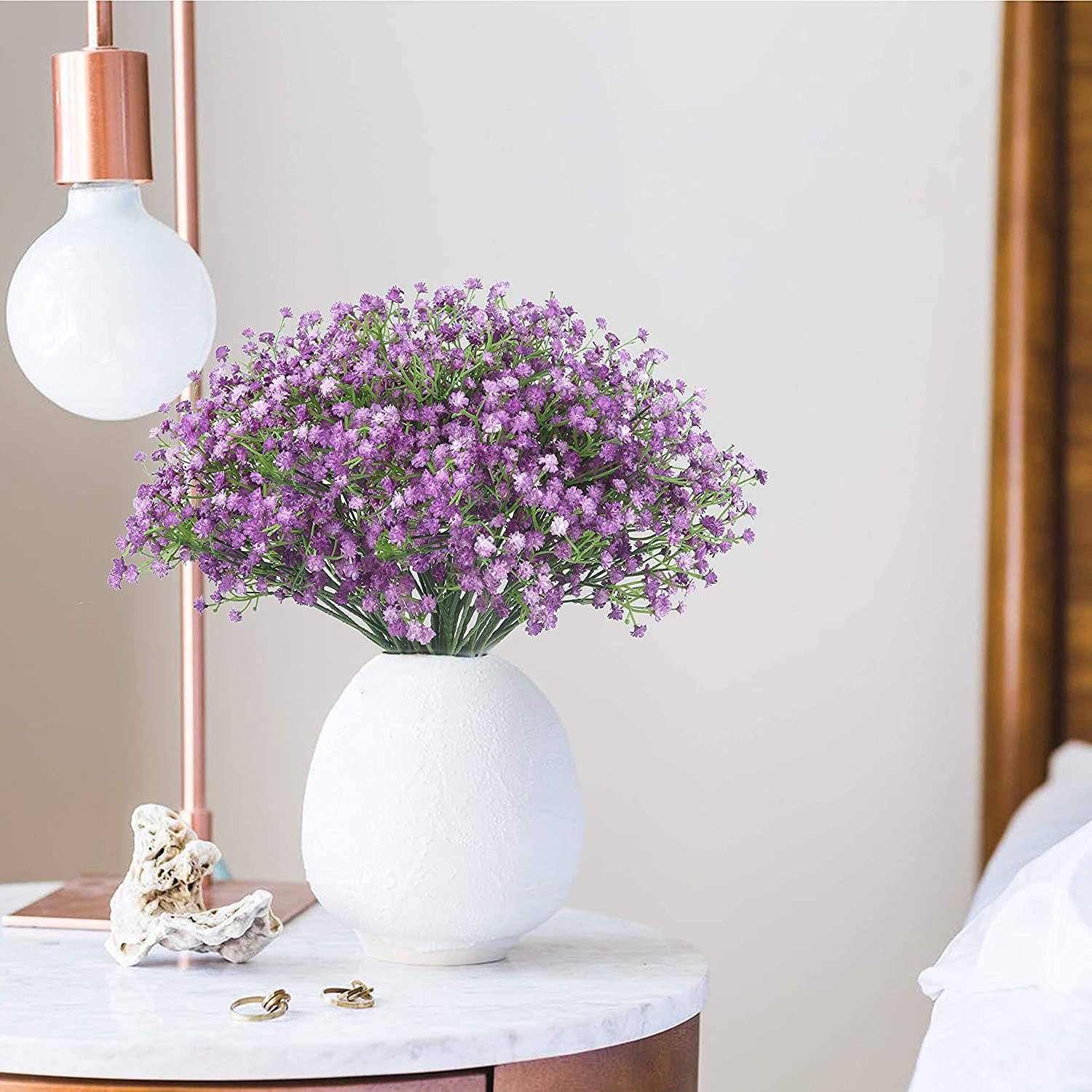 HomeXO Artificial Baby Breath Faux Flowers for Vases Purple Color, Height 20", 4 pcs Real Touch Flowers for Wedding Party DIY Wreath Floral Arrangement Home Decoration (Purple-04 pcs) (B0CD1T55JF) Amazon Price History, Amazon Price Tracker