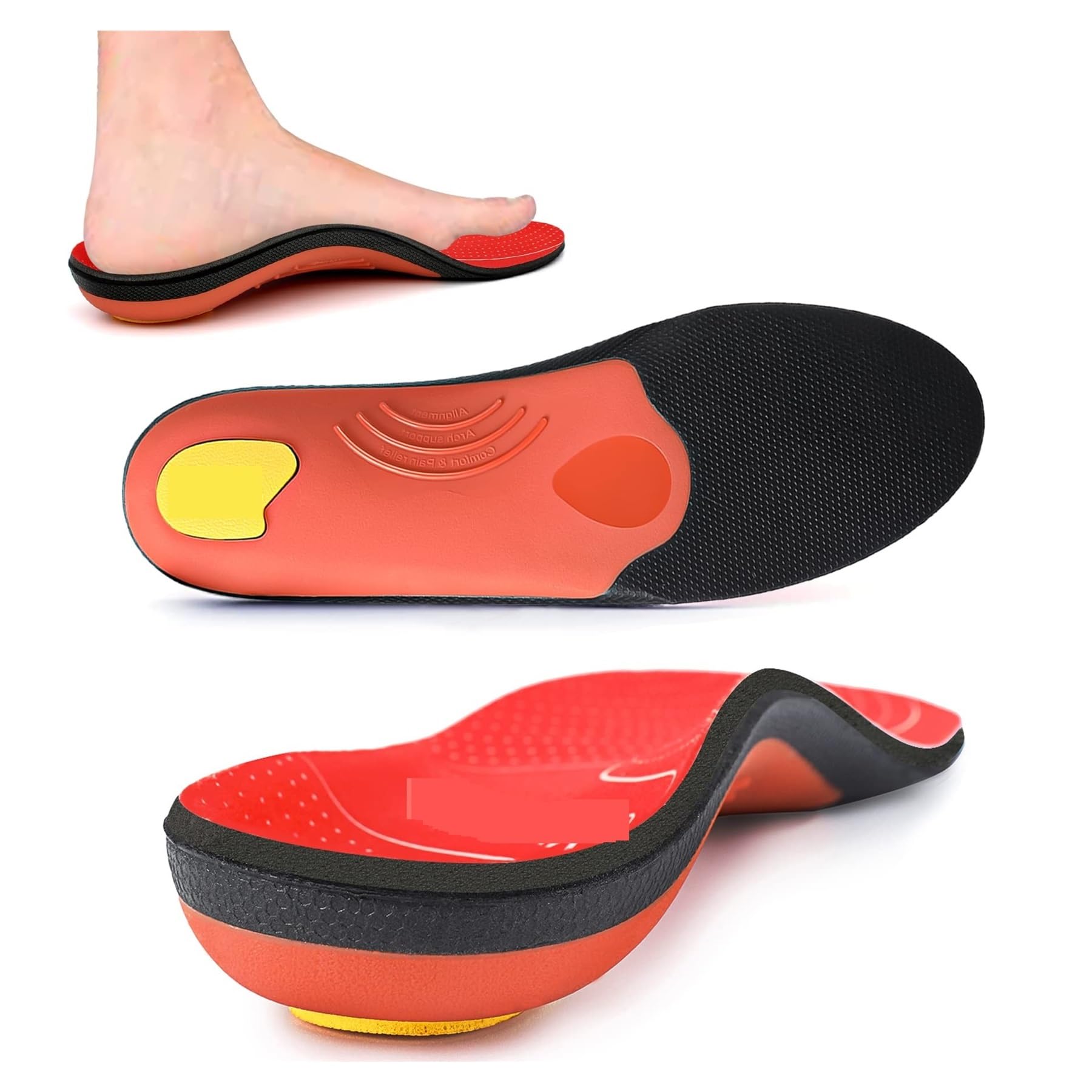 Plantillas De Soporte Plantilla deportiva ortopédica Plantar, soporte de arco alto, suela for hombres y mujeres, inserto zapato ortopédico for aliviar el dolor pies planos