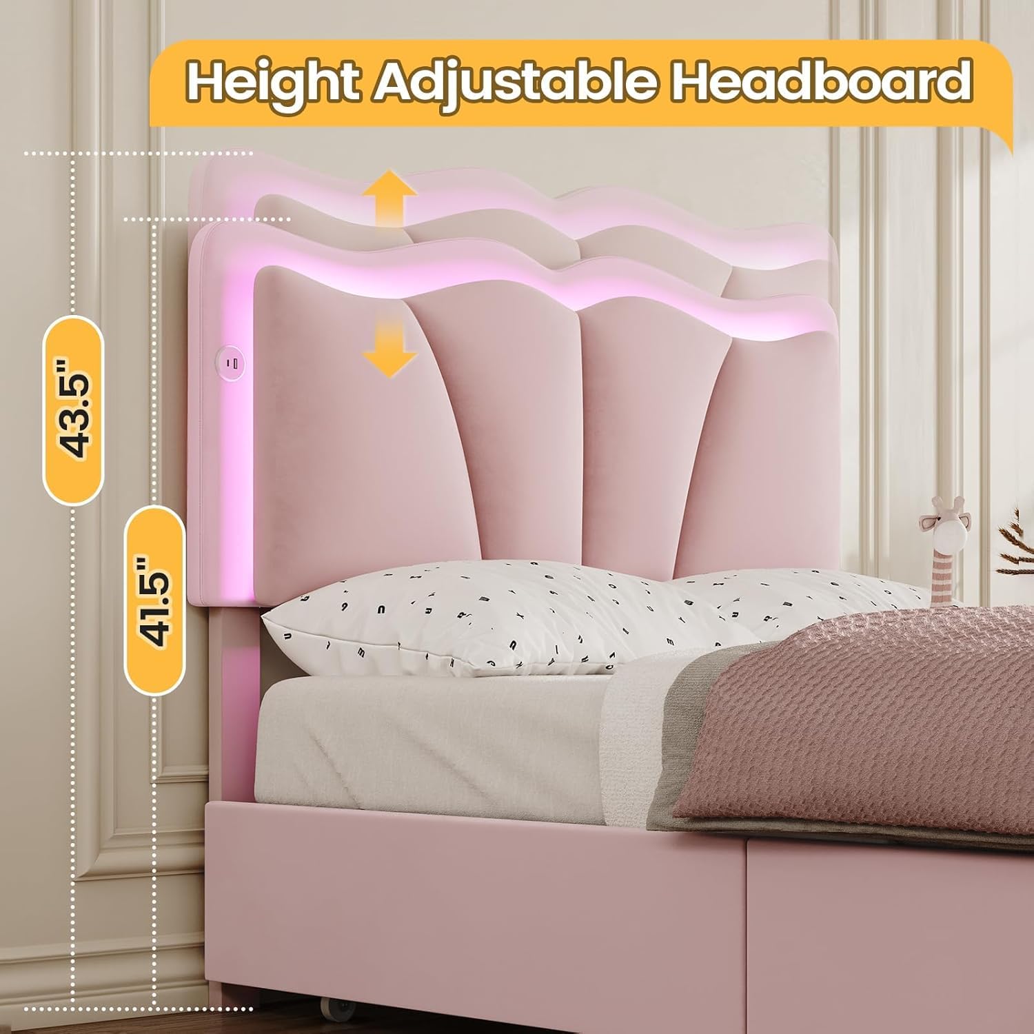 Adjustable headboard height illustration