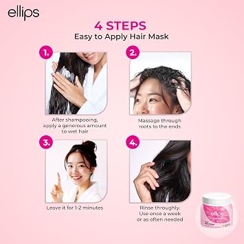 Ellips Hair Mask Smooth & Shiny with Aloe Vera Oil, Enriched with Moroccan Oil and Vitamins for Dull and Frizzy Hair, 200g