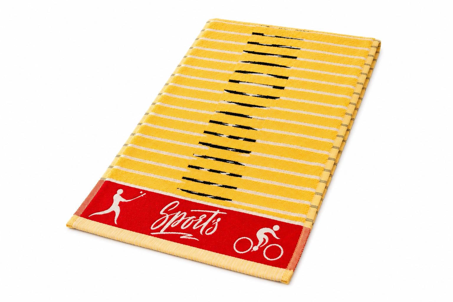 Premium Cotton Gym Towel (40 x 60 cm) - Ultra Soft, Highly Absorbent, Quick Dry Sweat Towel for Sports, Workout, Yoga & Cycling (Bright Yellow & Red Sports Print)-image-6