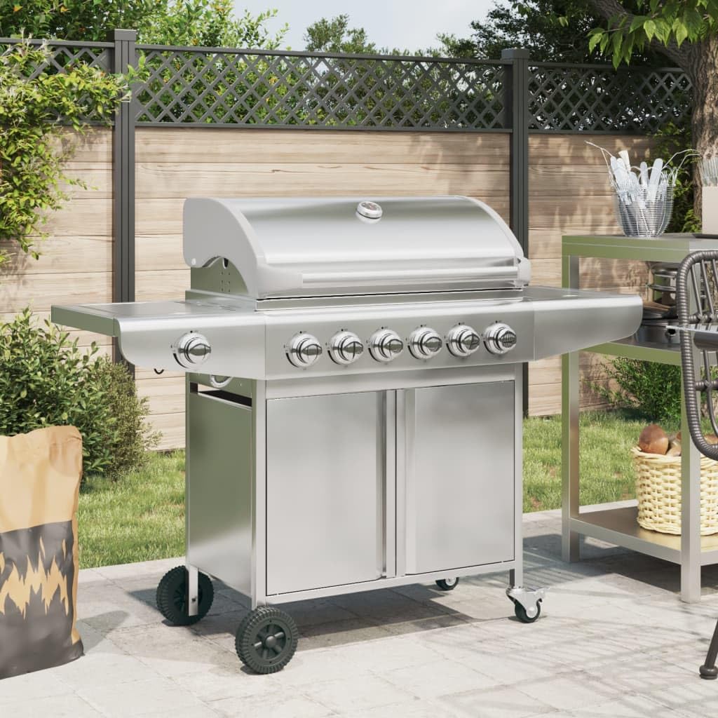 Générique Barbecue à gaz avec 7 brûleurs Argent Acier Inoxydable,Maison & Jardin,Arts de la Table & Arts culinaires,Électroménager de Cuisine,Barbecues,Argent,38.7 KG,367594