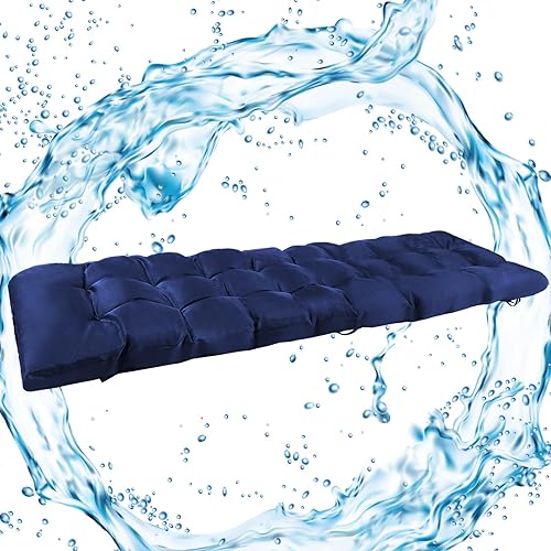 Miniatura 1 de Thyle Cojines de repuesto para columpio de banco de 63 x 19 pulgadas, cojines impermeables para muebles de patio de 2 a 3 plazas, cojín de grosor de