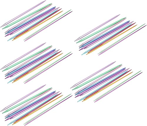 Miniatura 7 de Plplaaoo Juego de 55 agujas de tejer, agujas de tejer de aluminio de doble punta, aguja de punto de 0.098 in-0.236 in con bolsa de almacenamiento,