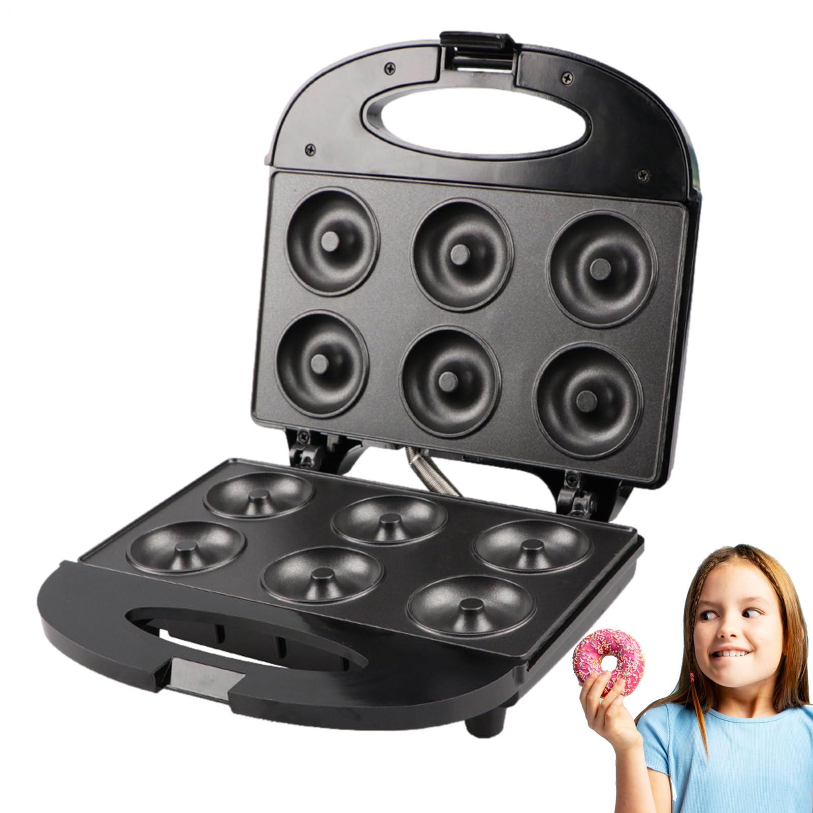Macchina Per Ciambelle Elettrodomestico Con Rivestimento Antiaderente E 6 | 750W Per Pancake Mini Per Casa Famiglia Colazione Dessert Snack Dolci Pancake