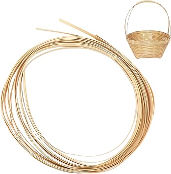 LCJAOF 3 Rolls Wood Wicker Repair Kit, 30 ft Natural Rattan Material for Basket Weaving, Cane Webbing for Furniture Repair, Flat Rattan for DIY Crafts