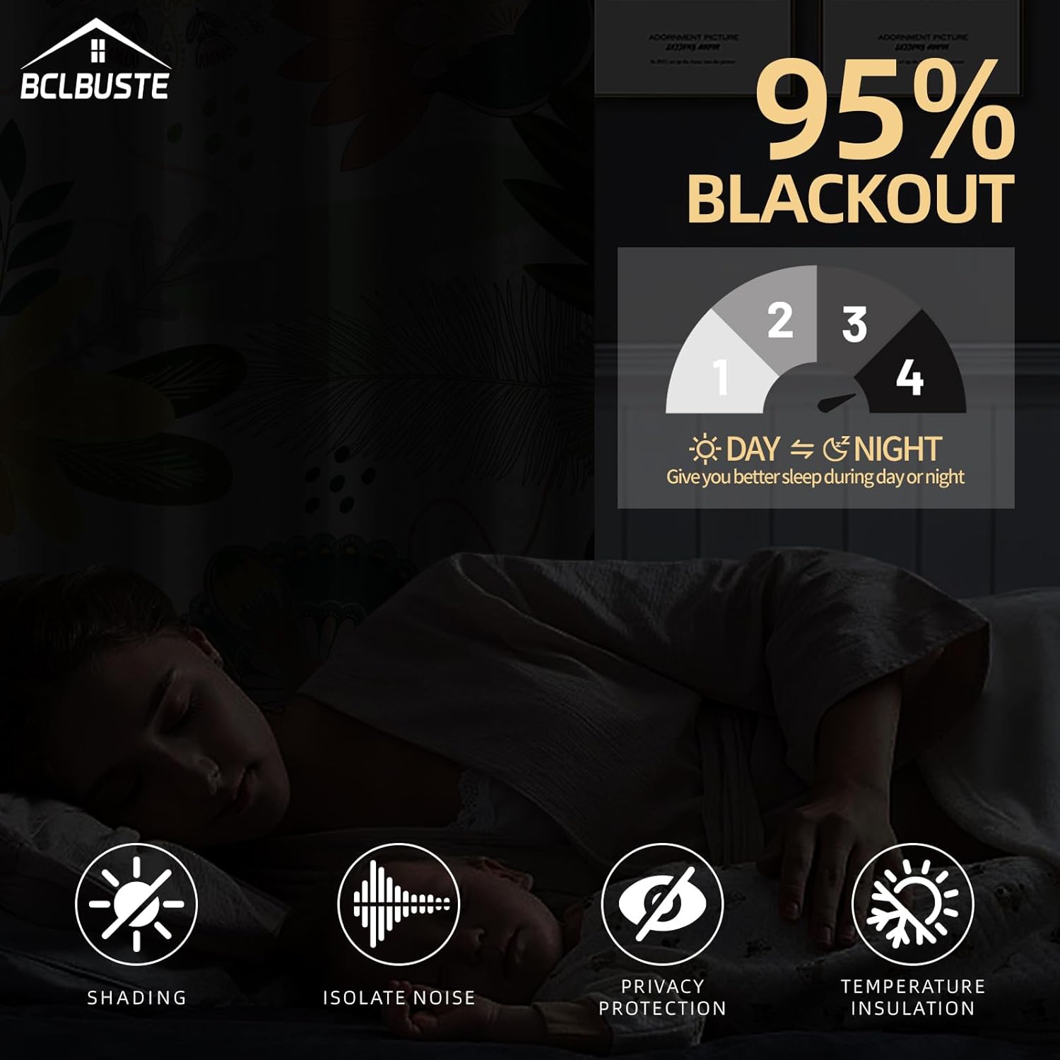 White Boho Floral 95% Blackout Curtains 84 inch Long 2 Panels for Bedroom Living Room, Vintage Farmhouse Room darkening Curtains Mid Century Botanical Print Patterned Black Out Grommet Drapes,52Wx84L