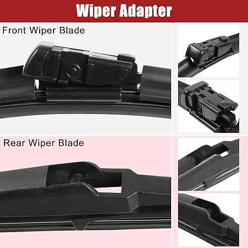 Miniatura 6 de ACROPIX Juego de 3 limpiaparabrisas delantero y trasero de 24 pulgadas, 16 pulgadas, 12 pulgadas, compatible con Chevrolet Spark EV con bloqueo