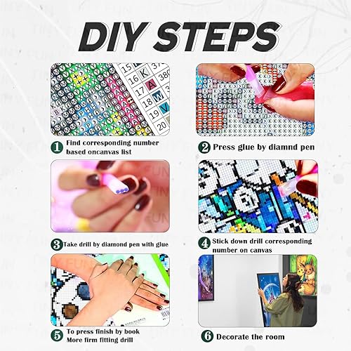 Miniatura 7 de FFPTBNYX Kit de pintura de diamantes 5D para adultos, kit de arte de diamantes de bricolaje con diamantes redondos de taladro completo para