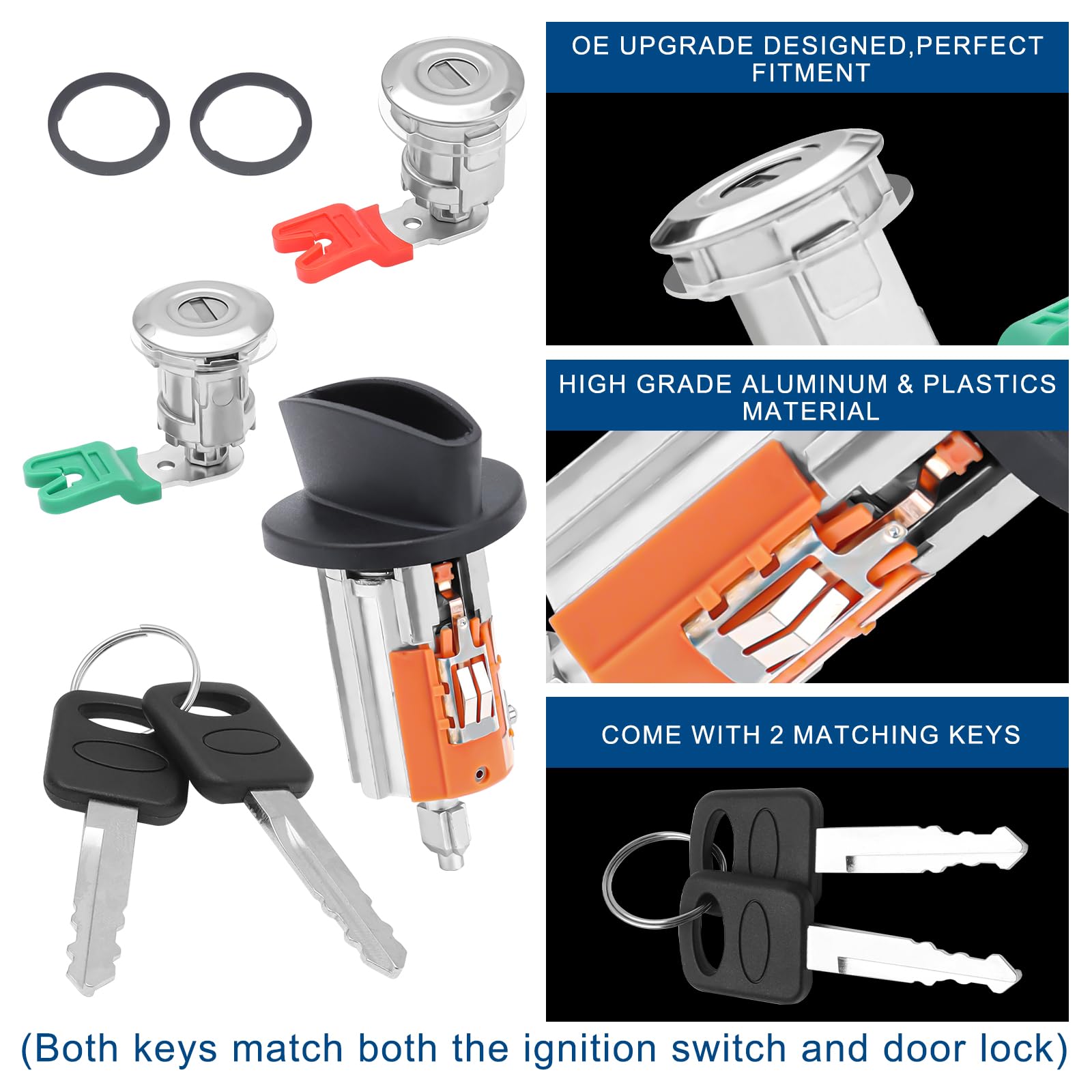 Door Lock Cylinders & Ignition Switch With Keys For 1997-2007 Ford F150 F250 F350