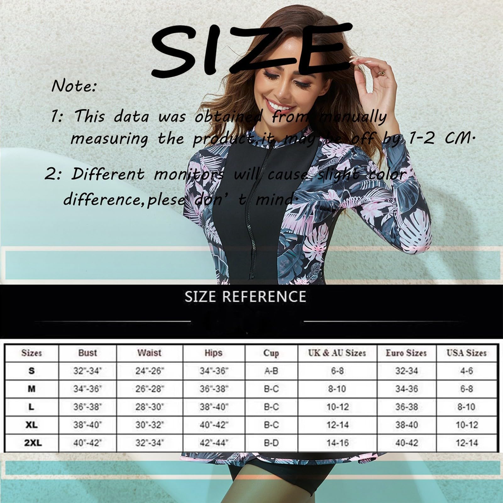 Modischer Damen-Badeanzug mit Langen Ärmeln Bedruckt Rock-Stil geteiltes Design mit fünfeckiger Hose enganliegender Swimwear Rash Guard
