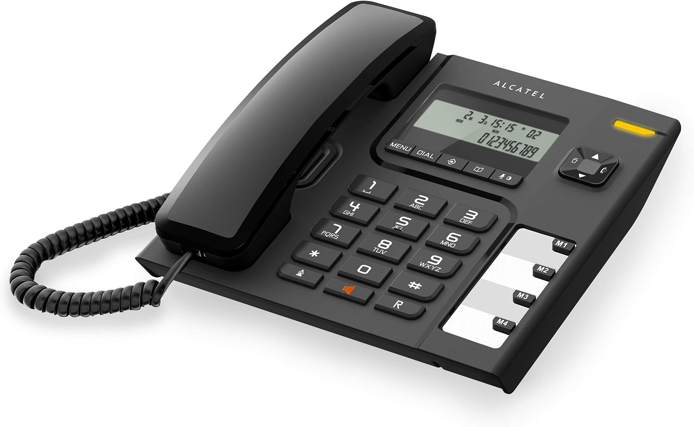 T-56 Corded Landline Telephone, Home Phone with Caller Id and Hands-free Function (Black)