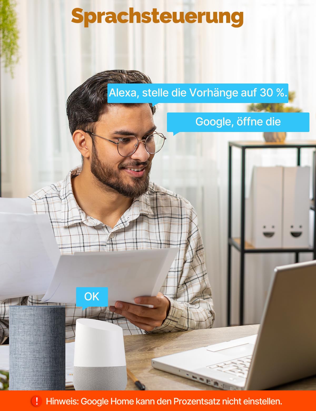 MOES 2.5D Rolladenschalter Smart Wlan mit Prozentanpassung,Kompatibel mit Alexa und Google Home, Zeitschaltuhr und Sprachsteuerung,Rolladensteuerung Unterputz,Neutralleiter erforderlich(Weiß)