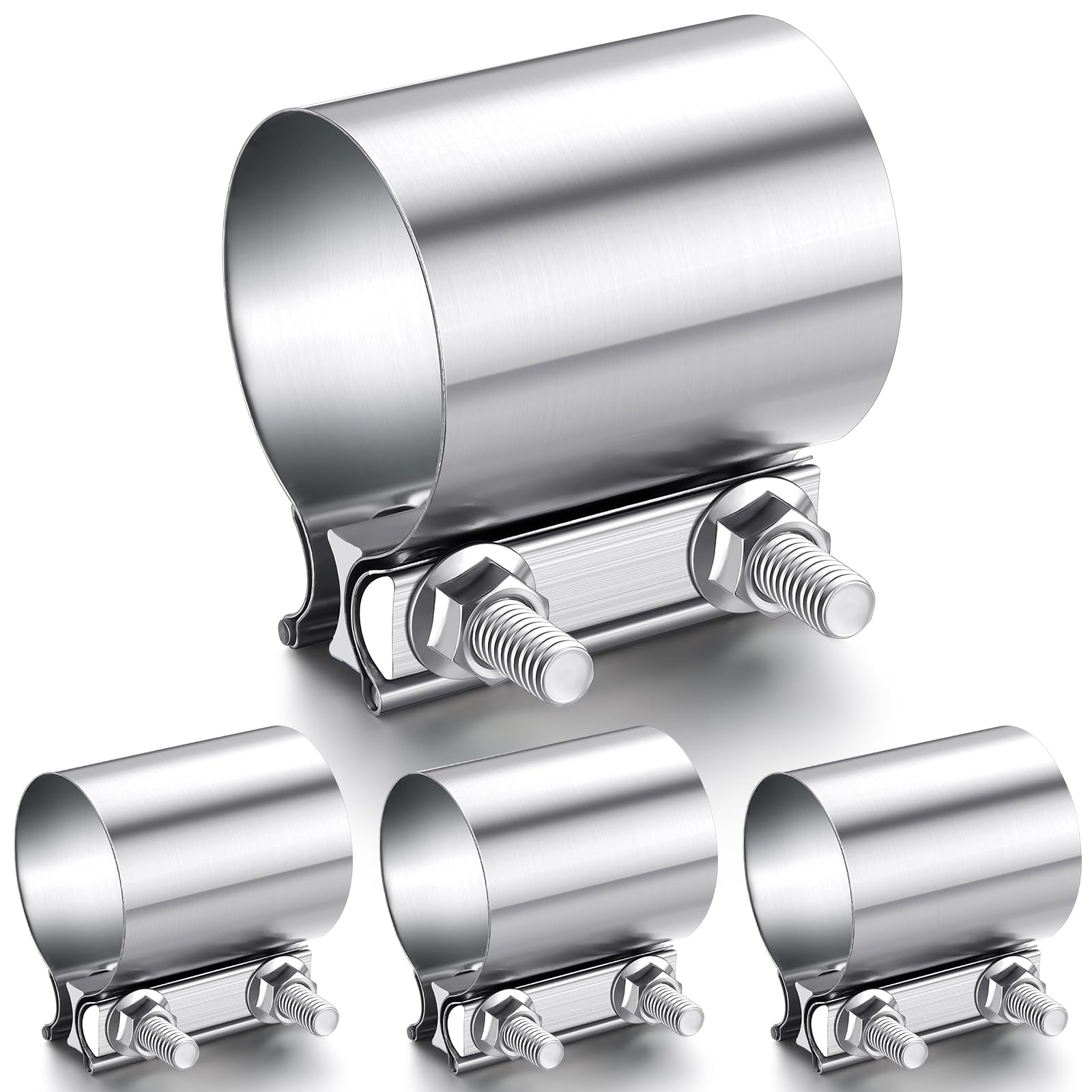 MorningRo 4 Pcs 4 Inch Exhaust Clamp Stainless Steel Exhaust Clamp