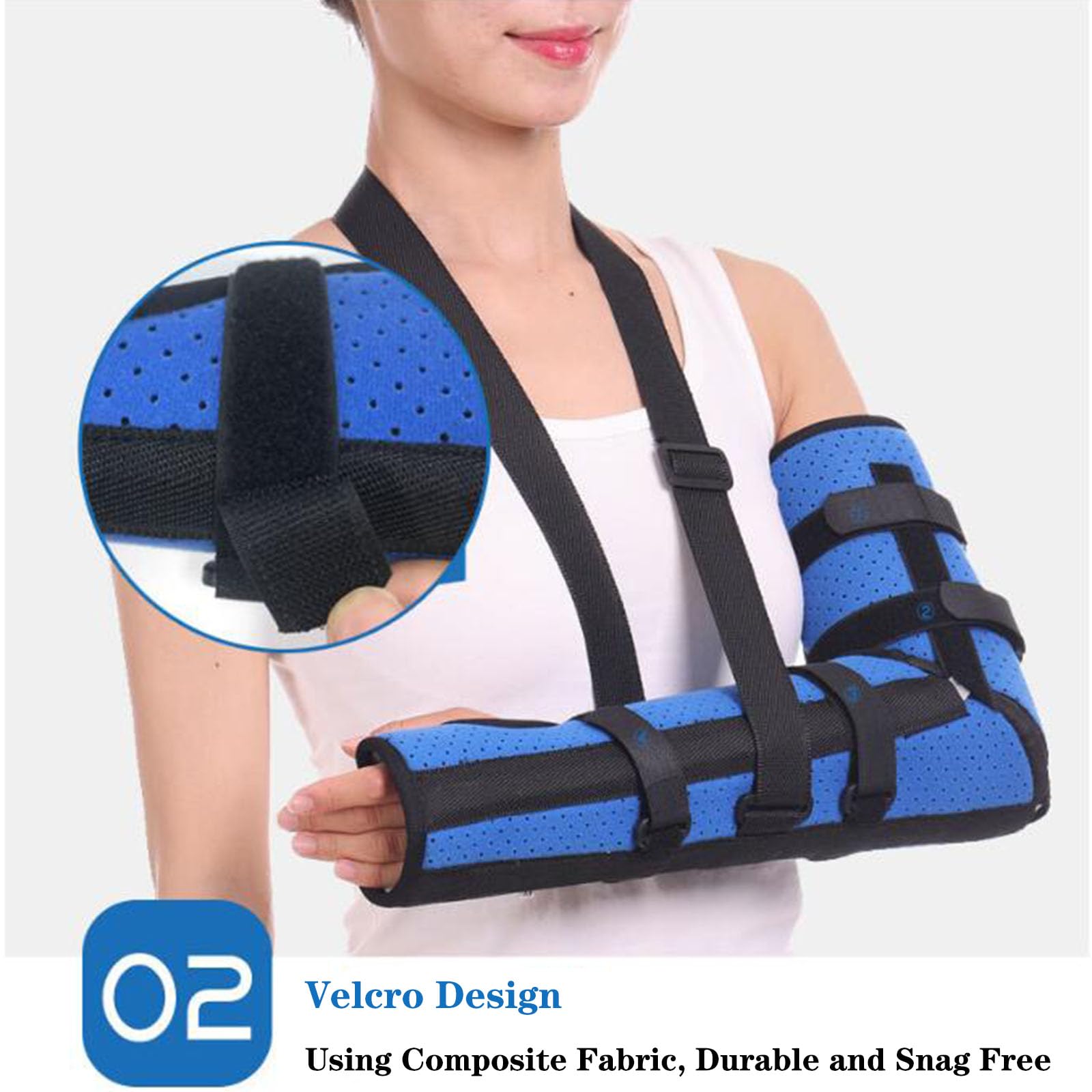 SFKLYU Cabestrillo Brazo Lesiones Hombro Cabestrillo Brazo Rotador Dislocación Codo Acolchada Ajustable y Soporte Esguince, Cabestrillo Inmovilizador Hombro Hombres Mujeres Correas Soporte Brazo,L