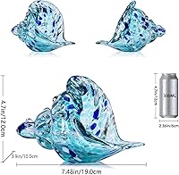 Vista 2 de LCCCK Figuras de Arte de Cristal de Mar Sopladas a Mano, Escultura de Caracola, Decoración de Cristal de Mar Aqua, Estatua Creativa de Caracola