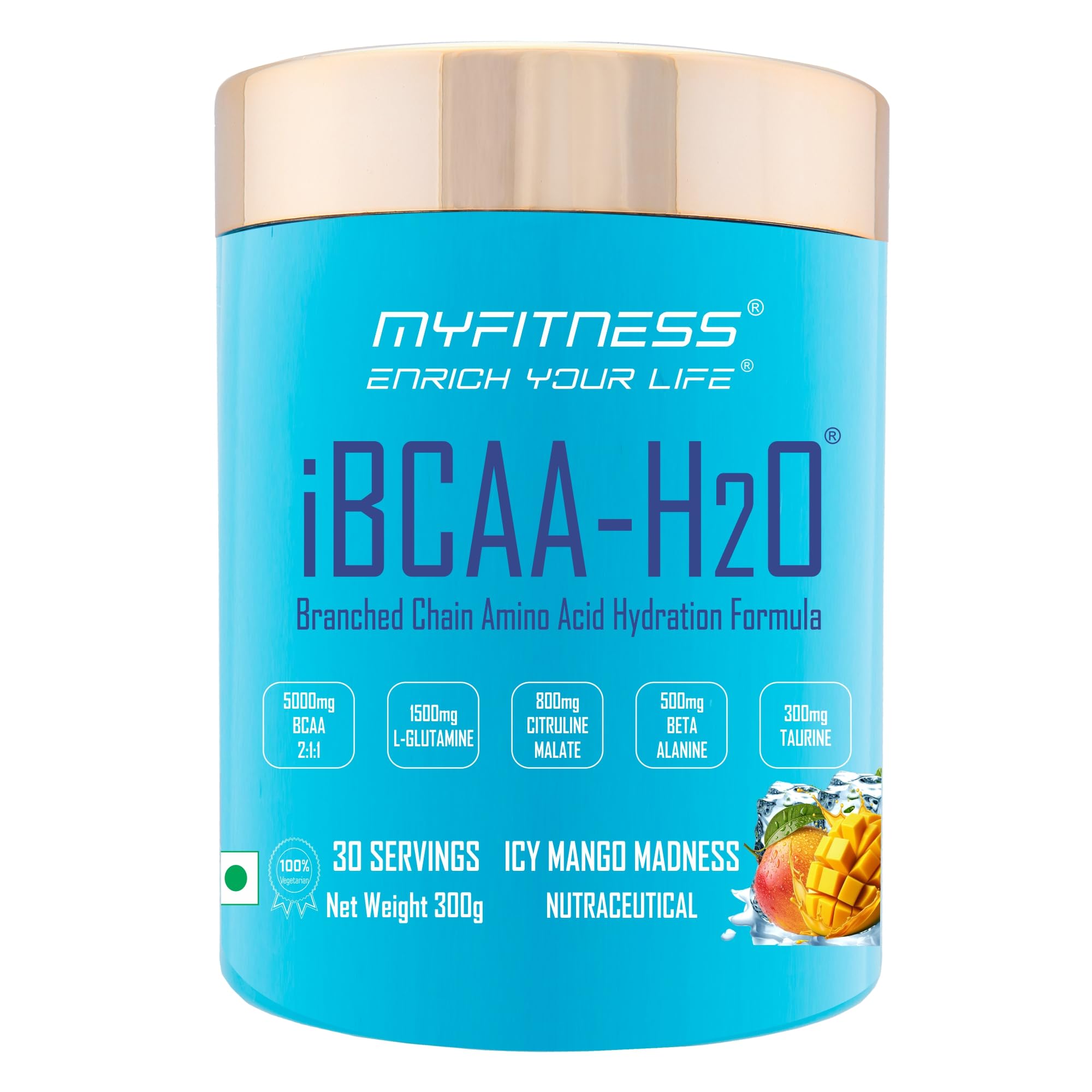 Myfitness BCAA Powder 5000mg | iBCAA H2O | 30 Servings | BCAA Supplement for Men & Women | Pre Workout & Intra Workout Supplement + Amino Acids | 300g (Icy Blue Raspberry) — Amazon image 12