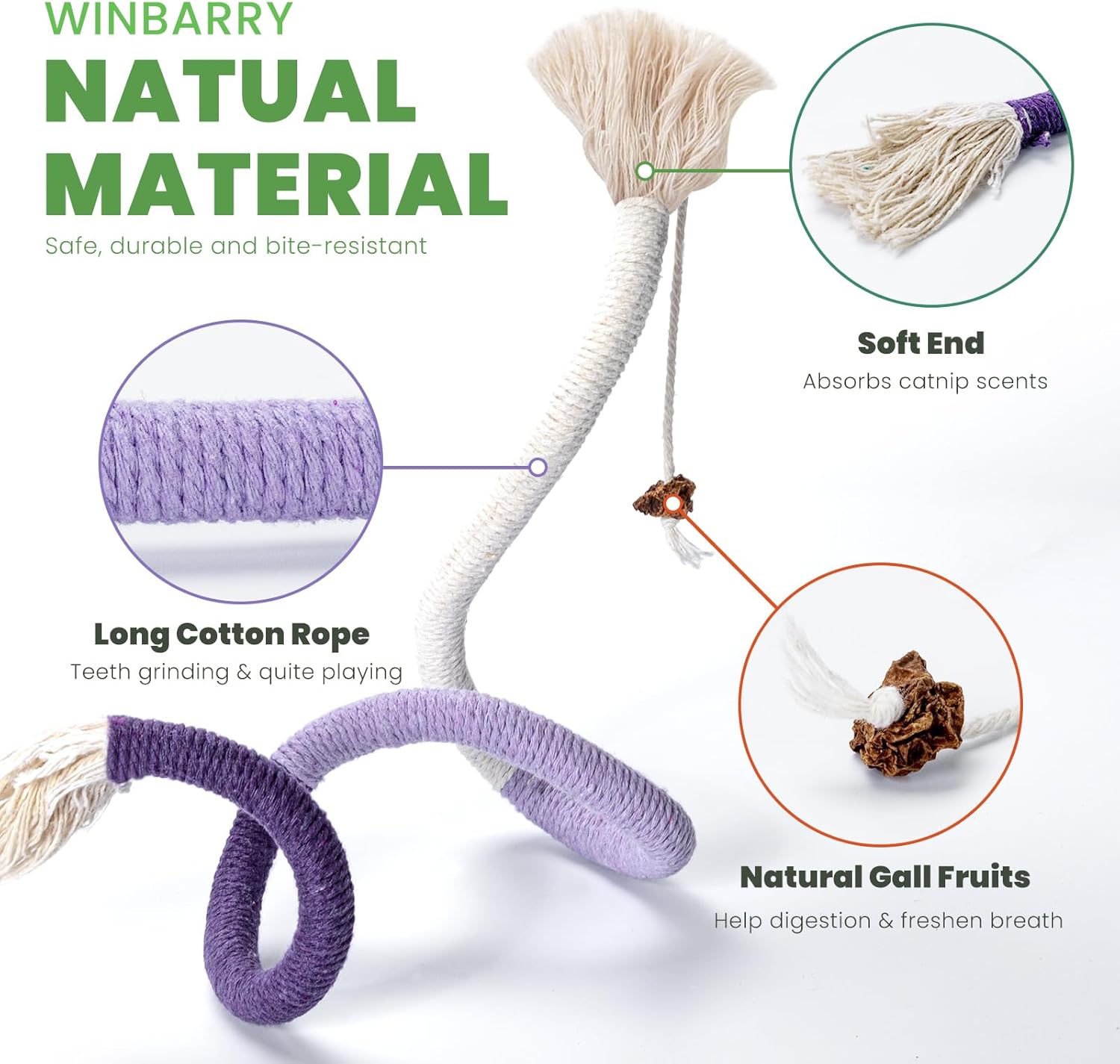 winbarry Cat Toys, Interactive Cat Toy for Indoor Cats, Kitten Teething Cats Chew Nip Toy Rope, Safe Teeth Cleaning Chew 5 71Ctcej8l2L. AC SL1500