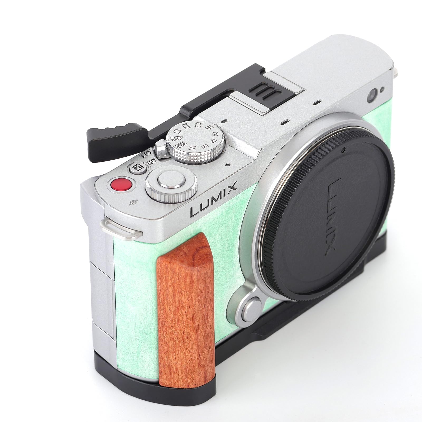Agarre de metal para pulgar hacia arriba para cámara Panasonic LUMIX S9, agarre antideslizante para dedos de mano LUMIX S9, soporte de pulgar para fotografía con una sola mano (negro)