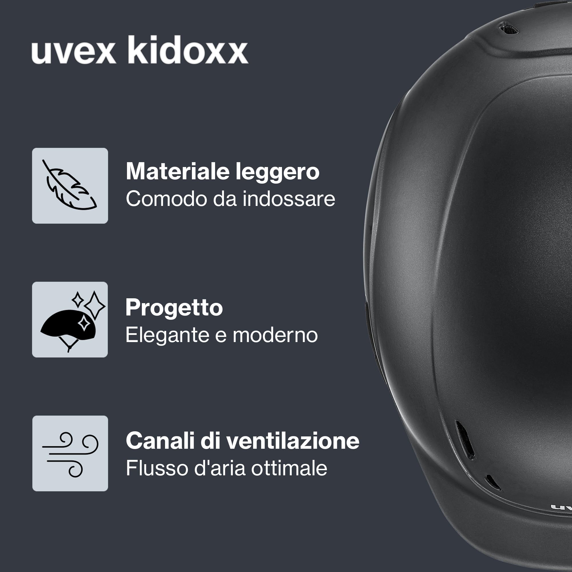 uvex kiddox – Casco da equitazione leggero per bambini – Regolazione individuale – ventilazione ottimale – Shiny
