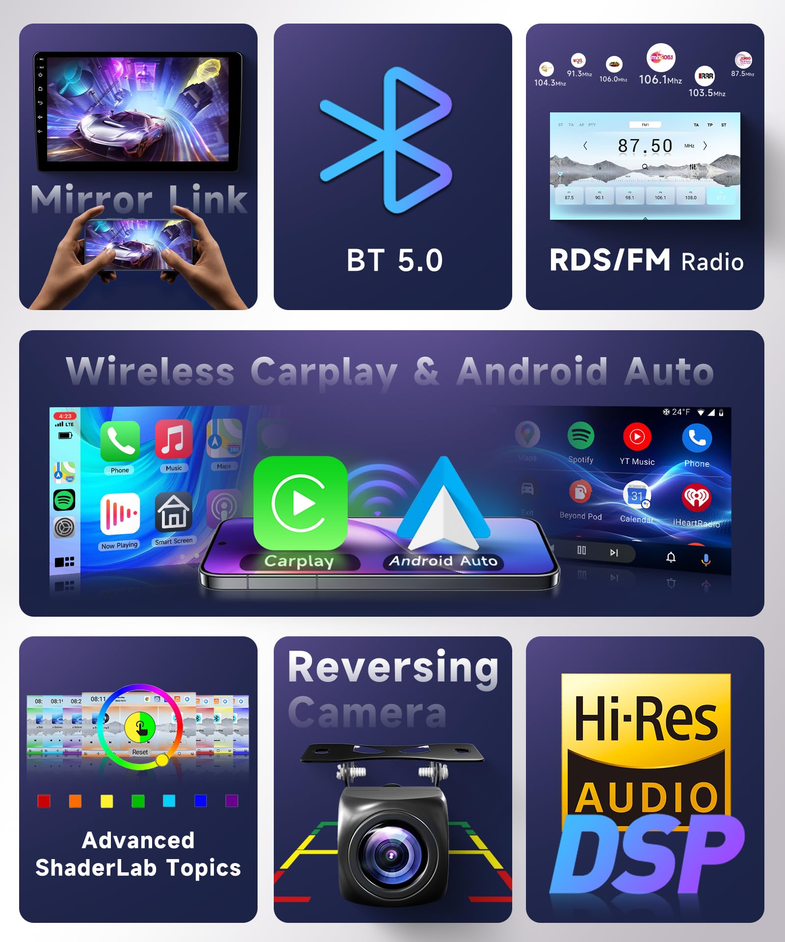 4G 64G VECHTEL Android 15 9" Autoradio pour Audi A3 S4 RS4 8E B6 B7 2008-2012,Q-Snapdragon,8 cœurs,Carplay Android Auto Bluetooth WiFi GPS RDS/FM DSP,1280 * 720,Radio 2 din avec caméra de recul AHD